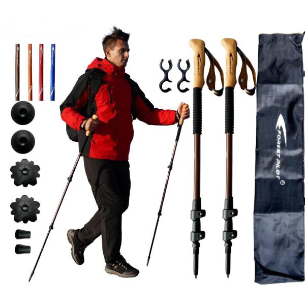 FOREST PILOT トレッキングポール - 軽量 7075 アルミニウム フリップロック&amp;全地...