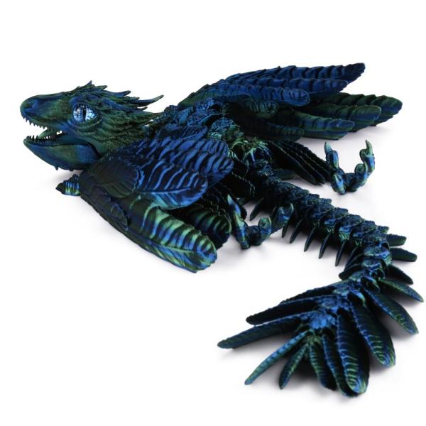 Guwewu フェザーワイバーンドラゴン3Dプリントドラゴン関節ドラゴンフィジェットドラゴン3Dプリ...