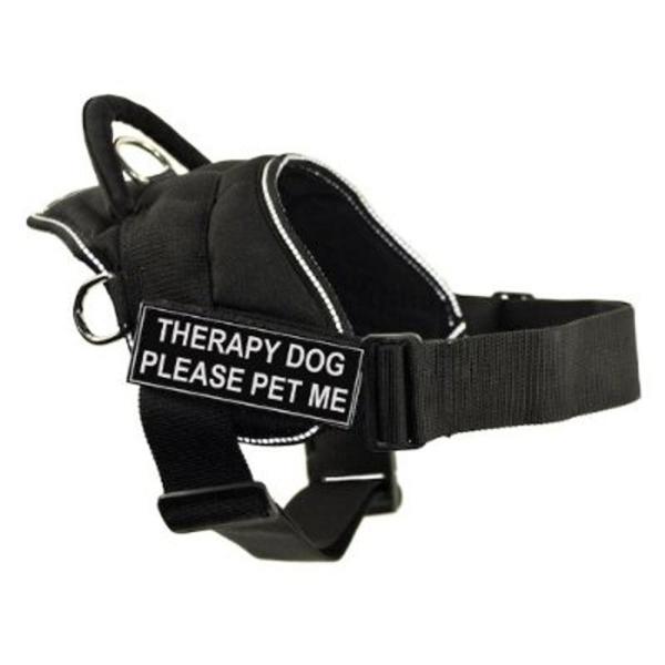 DT Fun Works　ハーネス Therapy Dog Do Not Pet　ブラック　反射性ス...