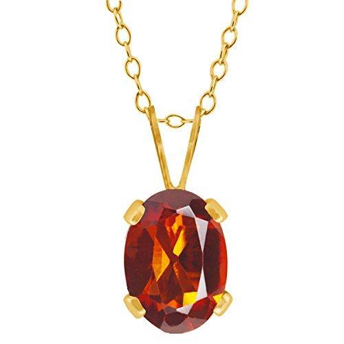Gem Stone King 0.7カラット 天然 マデイラシトリン ネックレス レディース 誕生日...