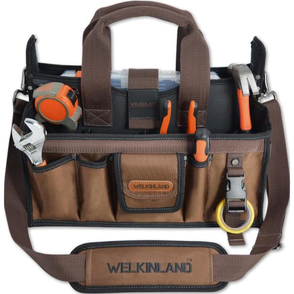 WELKINLAND 20ポケット ツールトート 電気工事士ツールバッグ HVACツールバッグ テッ...