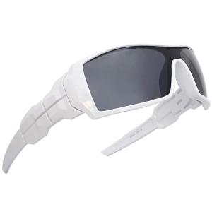 Plinvo Sports Shield Sunglasses for Men & Women Unbreakable Frame UV400 (Wh