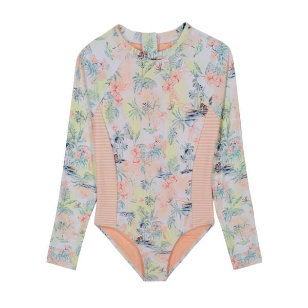 Roxy Girls&apos; Long Sleeve One-Piece Rashguard Swimsu...