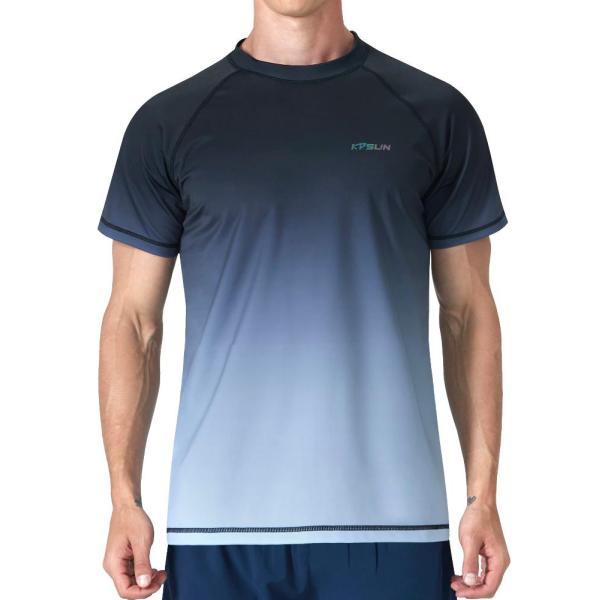 Mens Swim Shirts UPF 50+ Sun Protection Quick Dry ...