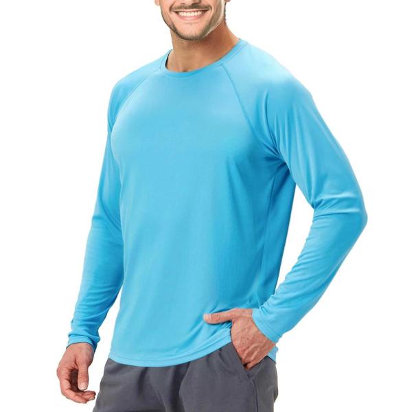 Men&apos;s UPF 50+ Swim Shirt Rash Guard Long Sleeve Qu...