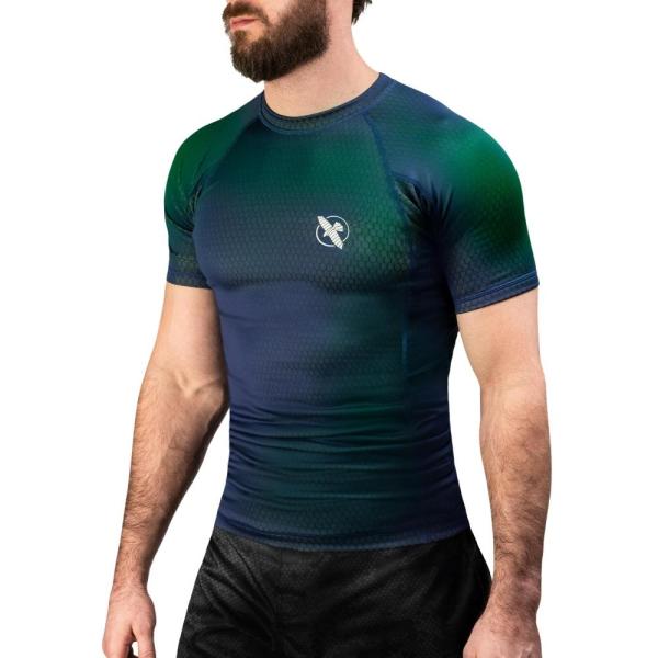 Hayabusa Fusion Short Sleeve Rash Guard - Blue/Gre...