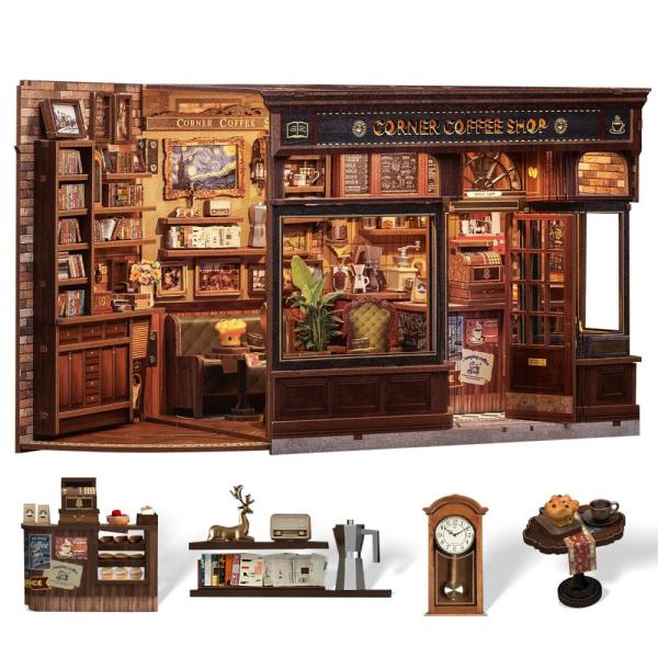 並行輸入品Cutefun Book Nook Kit, DIY Miniature Dollhous...