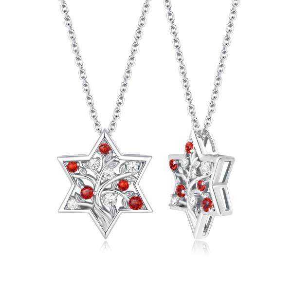 並行輸入品Ruby Tree of Life Red Everyday Necklace for W...