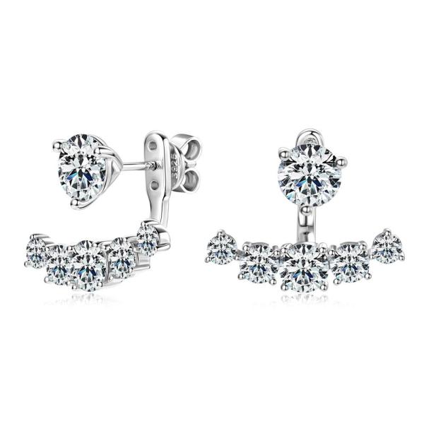 並行輸入品DYUNQ モアッサナイトイヤージャケットイヤリング取り外し可能なジャケット 2つのウェア...