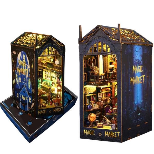 【並行輸入品】DIY Book Nook Kit, 3D Bookshelf Insert Deco...