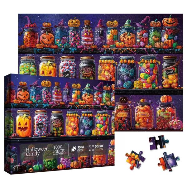 【並行輸入品】ハロウィン ホラー キャンディ ジグソーパズル 1000ピース 大人用 マジック 秋 ...