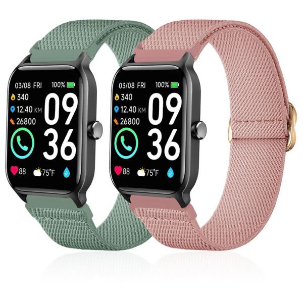 【並行輸入品】Lzwldan 伸縮性ナイロン腕時計バンド 2本パック Woneligo/Fitpol...