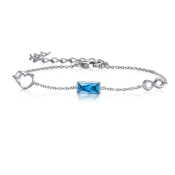 【並行輸入品】E誕生石ブレスレット スターリングシルバー ラブハートブレスレット 女性向け 友情 誕...