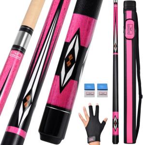 【並行輸入品】vonezone プールキュースティックハードケース付きプロキュー58インチ 18-19オンス ビリヤードスティックプールキューセットピ