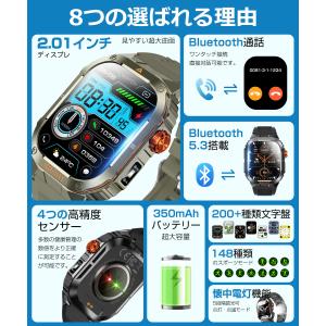 スマートウォッチ メンズ Bluetooth通...の詳細画像2