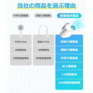 腰掛け扇風機 強力 首掛け扇風機 100段階風...の詳細画像2