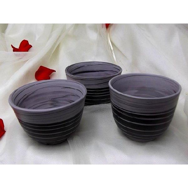 常滑焼憲児作 グレーライン・黒色ボーダー練り込み湯呑 ,和陶器