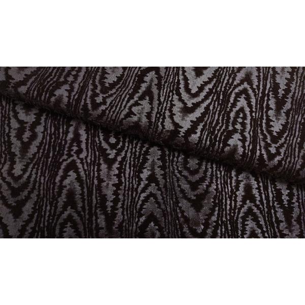 プレミアムモケット　モアレ　ブラック 137cm巾　【商品番号：MA0337-BK-】