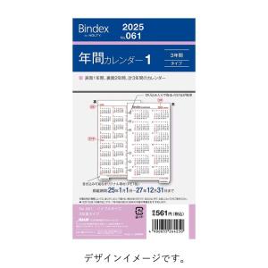 [Bindex] 2024年1月始まり 年間カレンダー 3年間タイプ 061 年間1