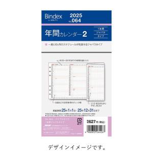 [Bindex] 2024年1月始まり 年間カレンダー 1年間ジャバラタイプ 064 年間2