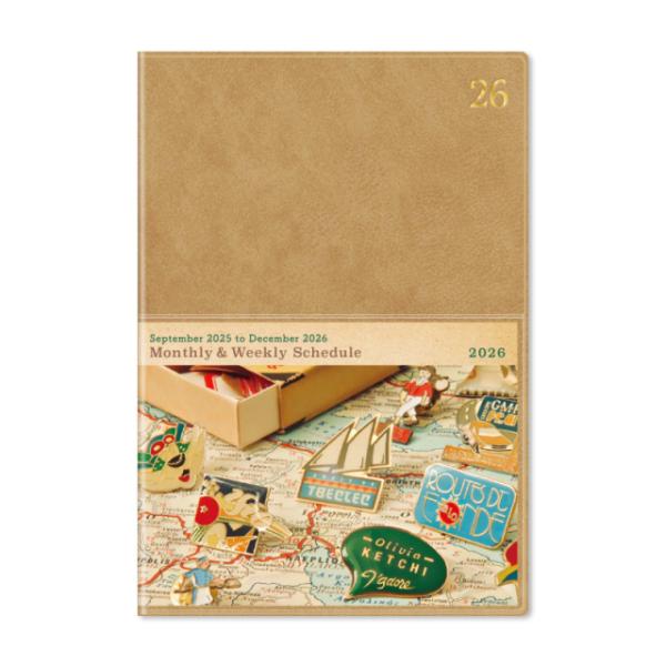 [リュリュ] B6スケジュール帳 2026年 ベージュ DB-2601