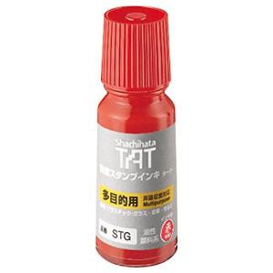 STG-1アカ　シヤチハタ 強着スタンプインキ タート（多目的用）小瓶 赤（5セット）｜tag