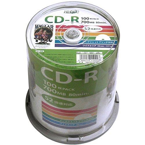 HIDISC CD-R700MB100枚スピンドル52倍速 CD-R HDCR80GP100 磁気研...