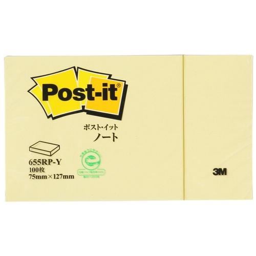 スリーエム ジャパン Post-it 再生紙ノート 655RP-Y イエロー 00212005145...