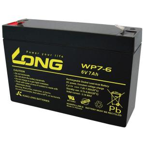 ロング (KUNG LONG BATTERIES) 産業用鉛蓄電池 (6V-7Ah) PE6V7.2/互換 (標準系) WP7-6