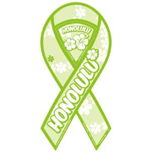 セール　オハナリボンステッカー　Ohana Ribbon　ホノルル　ハワイとリボンマグネットのコラボシール　売上の一部が募金に　で