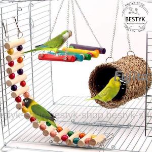 バードトイ 鳥おもちゃ 鳥の遊び場 吊下げタイプ 玩具 インコおもちゃ オウム セキセイインコ 鳥のおもちゃ｜tai-store