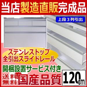 家具製造直販 ステンレス天板 タクミ 上段3列キッチンカウンター120  レンジ台 送料無料 開梱設置サービス付き 国産完成品 日本製