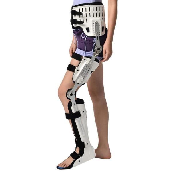 膝足首足装具装具、ヒップ膝足首足装具脚骨折、ウォーキングブーツで固定されたヒップウォーキングブレース...