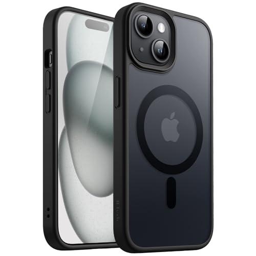 JEDirect iPhone 15 6.1インチ用 マグネット ケース MagSafeに対応 半透...