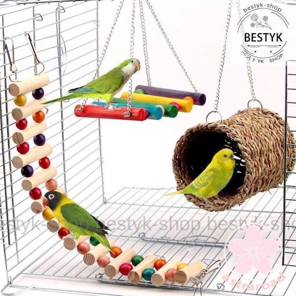 バードトイ 鳥おもちゃ 鳥の遊び場 吊下げタイプ 玩具 インコおもちゃ オウム セキセイインコ 鳥の...