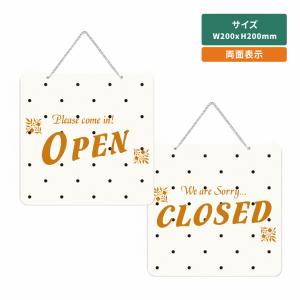 「OPEN／CLOSED」アクリル製 看板 W200mm×H200mm 準備中 営業中 OPEN CLOSED 両面サイン プレート チェーン付き オープンaku-opcl-c｜taihei1-store