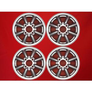 一番星　ダイハツ　ミラ・クオーレ　ホイール4本セット　ピッチ110 10㌅ 希少！ ブラックレーシング ホイール 4本 4.5J-12 PCD110 4穴 +