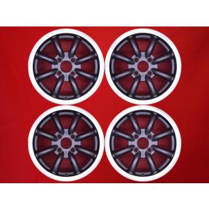 メーカー不明 8スポークタイプ 中古品 アルミホイール 4本 6J 14インチ PCD100 4穴 +38 ハブ径Φ60 軽自動車 攻めサイズ カスタム車両 aa14