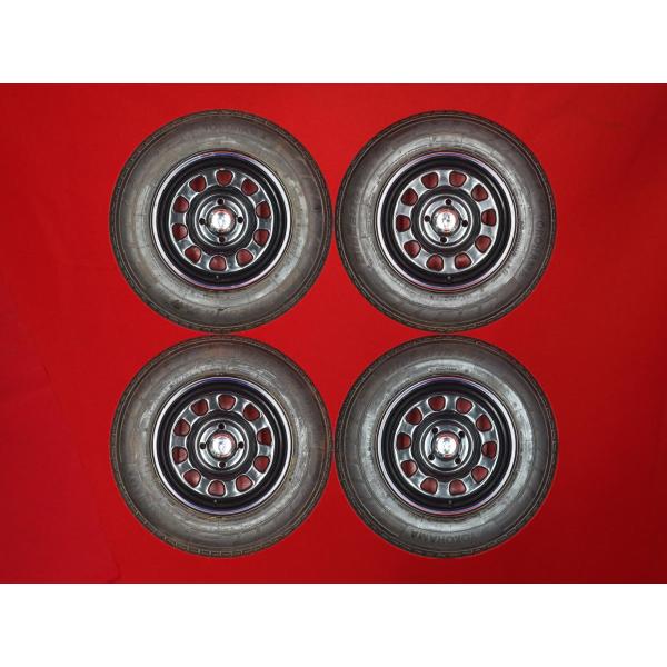 タイヤ付 4本 TT D 5.5J 13インチ PCD100 4穴 +30 ハブ径Φ68 YH ブル...