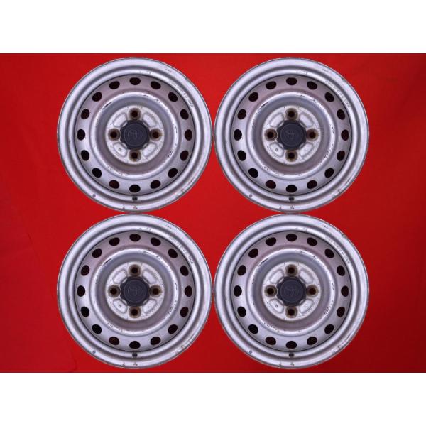 【激安 中古 4本セット】 トヨタ プロボックス/サクシード 50系 純正 スチール 鉄ホイール 1...