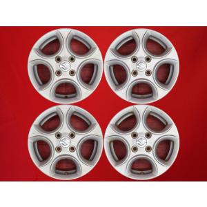 【激安 4本セット】スズキ セルボ HG21S 純正 5スポーク アルミホイール 中古品 14インチ 4.5J インセット+50 PCD100 4穴 ハブ径Φ54 cc14
