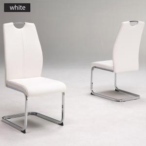 ダイニングチェア 2脚セット 食卓椅子 カンティレバーチェア ハイバックチェア PVC 合皮 ホワイト｜taiho-kagu