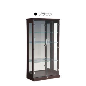 コレクションケース ショーケース 幅60cm LEDライト 鍵 木製 ガラス扉 