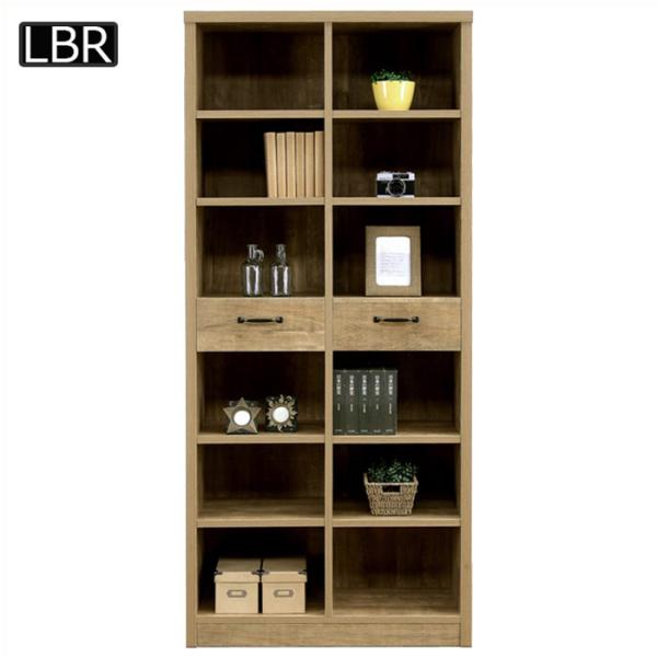 本棚 書棚 オープンラック 完成品 幅82cm ブックシェルフ 木製 レトロ アンティーク調 リビン...