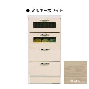 チェスト タンス ローチェスト たんす 木製 おしゃれ 衣装ケース 洋服タンス 4段 幅40cm ミルキーホワイト