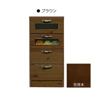 チェスト タンス ローチェスト たんす 木製 おしゃれ 衣装ケース 洋服タンス 4段 幅40cm 収納家具 ブラウン