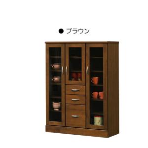 食器棚 完成品 幅90cm キッチン収納 ブラウン｜taiho-kagu