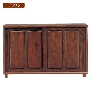 下駄箱 シューズボックス 完成品 和風 引き戸 幅120cm 天然木 玄関収納 