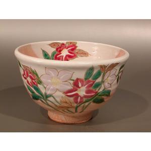 茶道具 抹茶茶碗 色絵 椿画、京都 相模竜泉作、桐共箱 新品。 : 佐藤