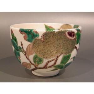 茶道具 抹茶茶碗 京焼き 桜花流水 杉田祥平作 清閑寺窯 茶道